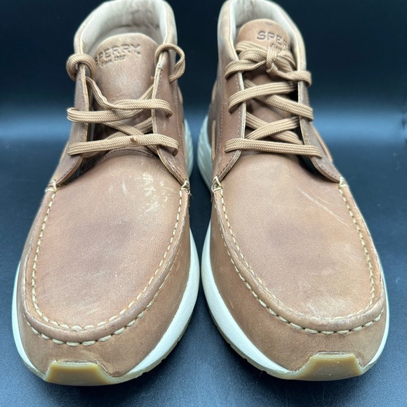 Sperry Mens 11 Rebel A/O Chukka STS23011 Brown Leather Moc Toe Boots EUR 44.5 - Picture 2 of 7